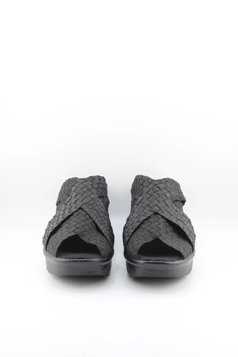 Bernie Mev Crisscross Woven Comfort Wedge Slide